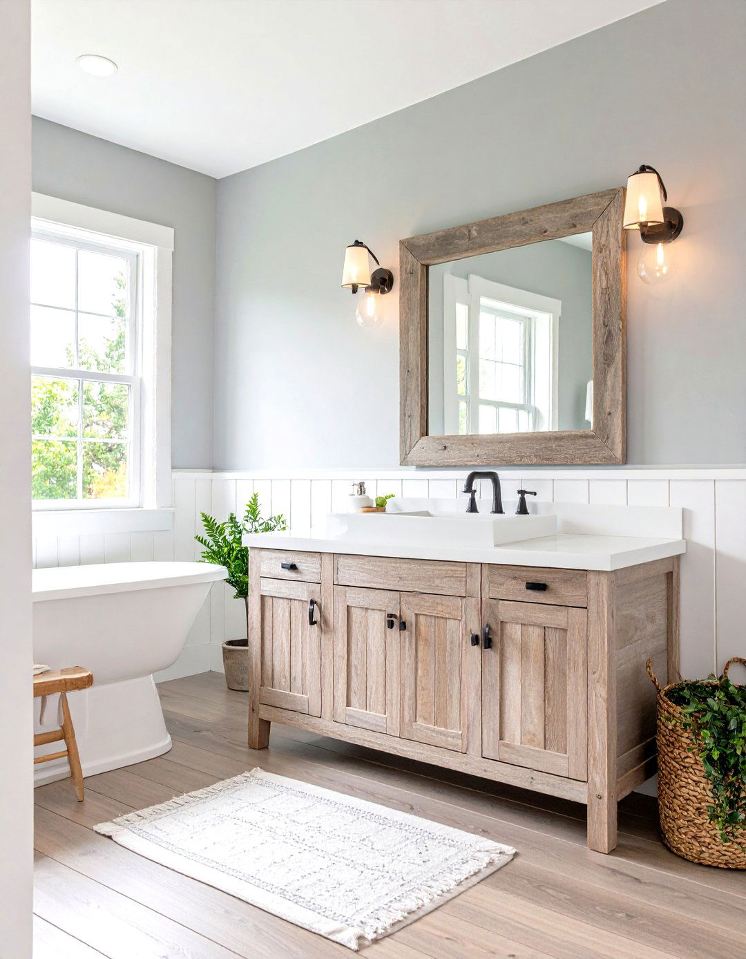Coastal Breeze Gray and White Bathroom - 30 gray and white bathroom ideas