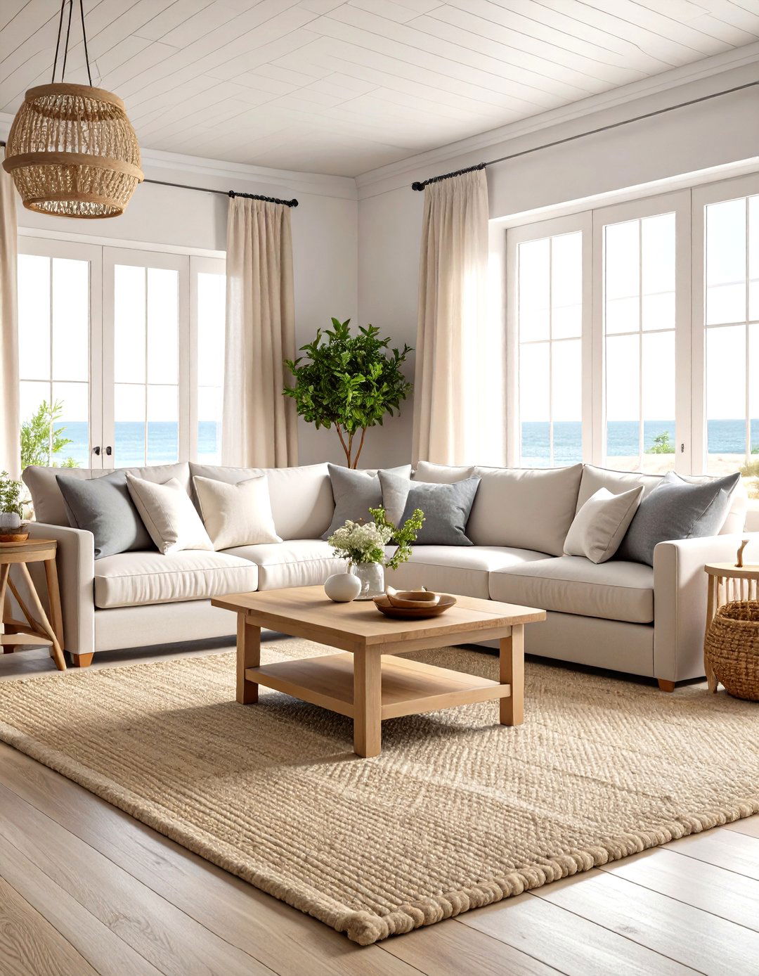 Coastal Breeze Living Room - 30 grey couch living room ideas
