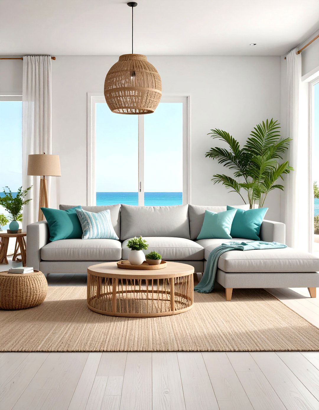 Coastal Breeze Living Room - 30 light grey couch living room ideas