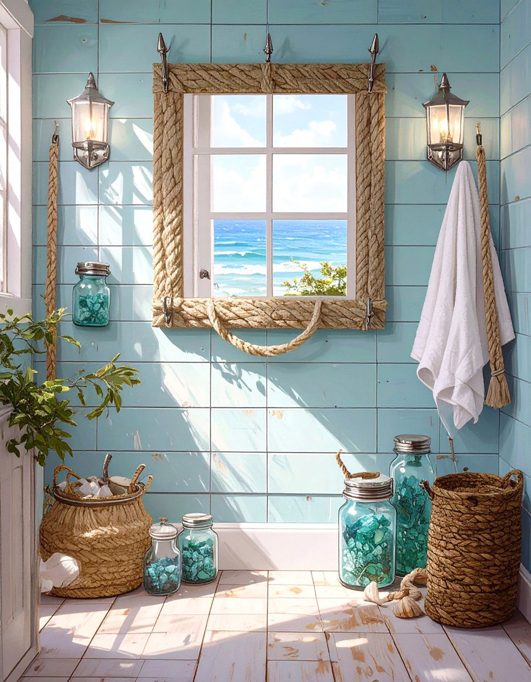 Coastal Charm with Boat Cleats - 30 bathroom towel hooks ideas