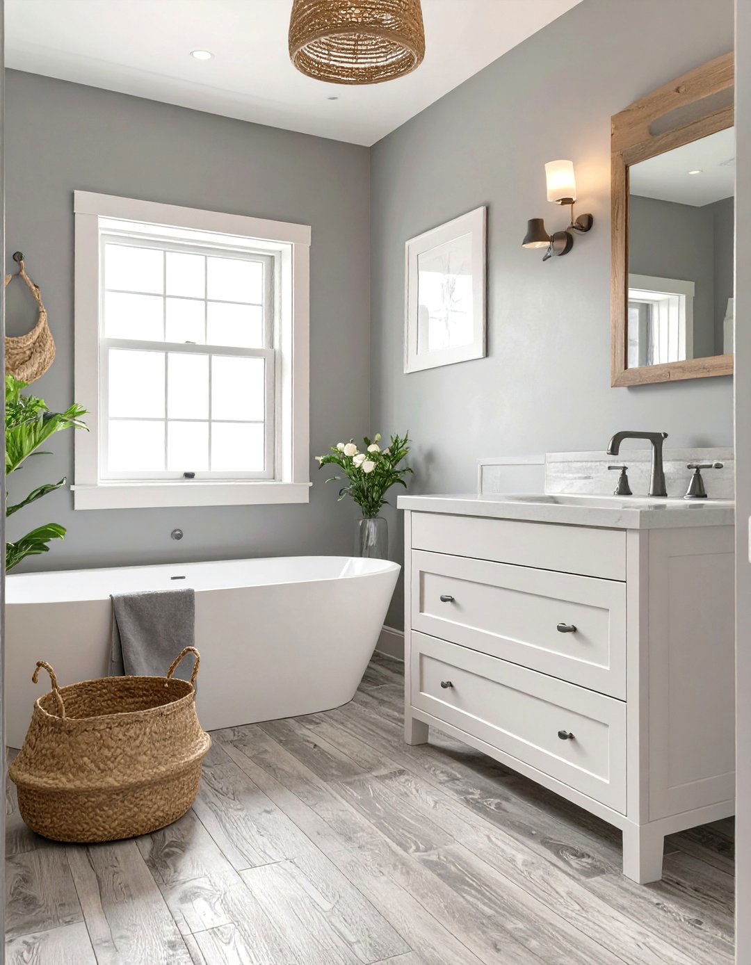Coastal Cool Grey Bathroom - 30 grey bathroom ideas