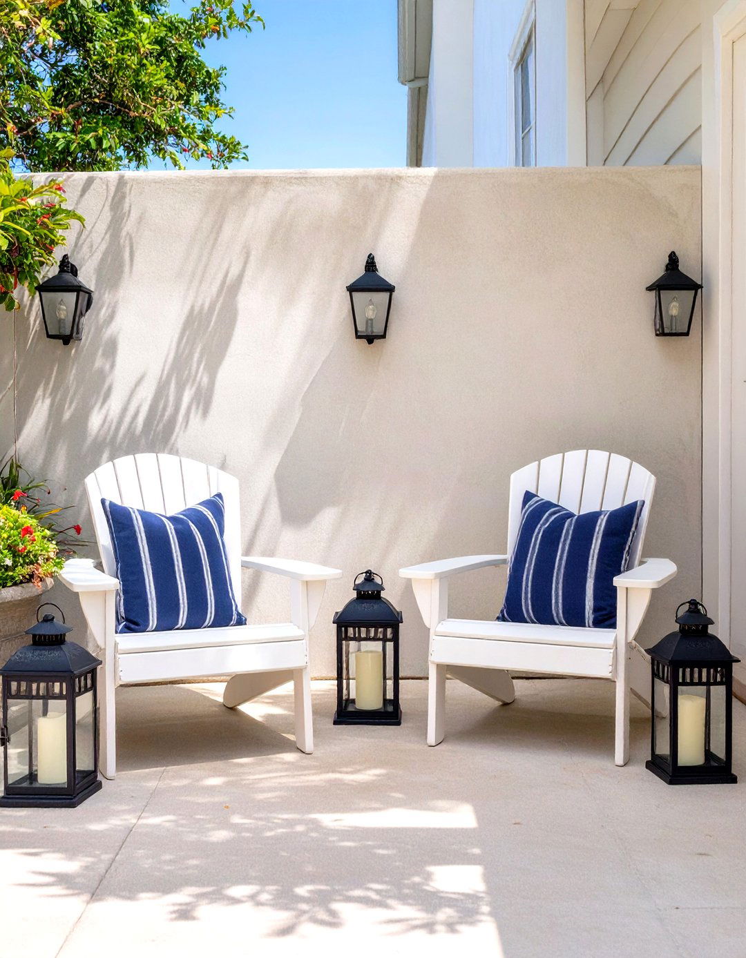 Coastal Cottage Concrete Patio - 30 concrete patio ideas on a budget