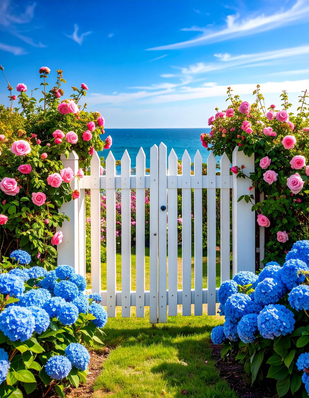 Coastal Cottage Picket Gate - 30 backyard gate ideas