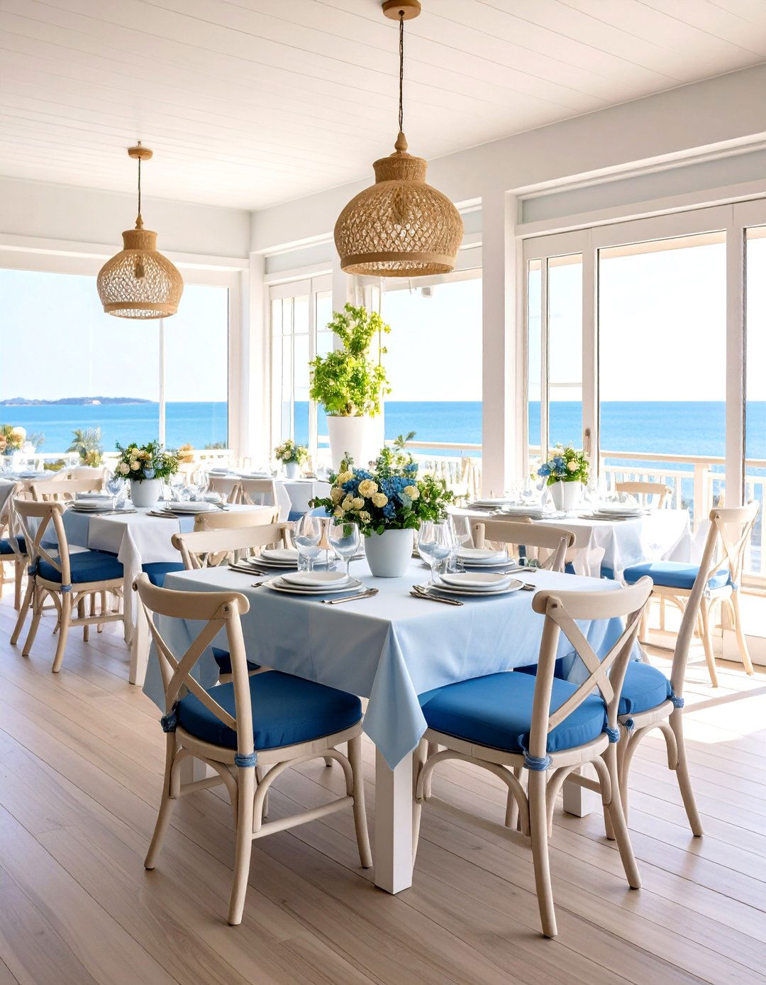 Coastal Escape with Light and Airy Tones - 30 restaurant interior design ideas