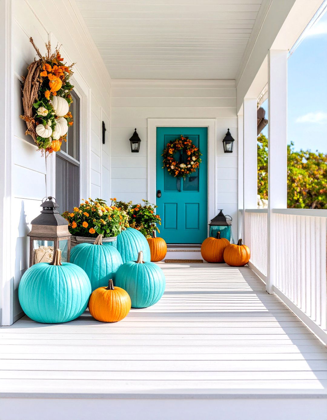 Coastal Fall Porch Design - 30 fall porch decor ideas