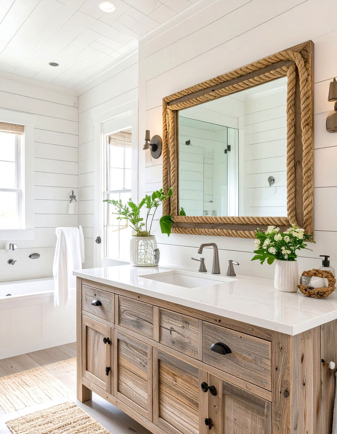 Coastal Farmhouse Bathroom - 30 interior design rooms ideas