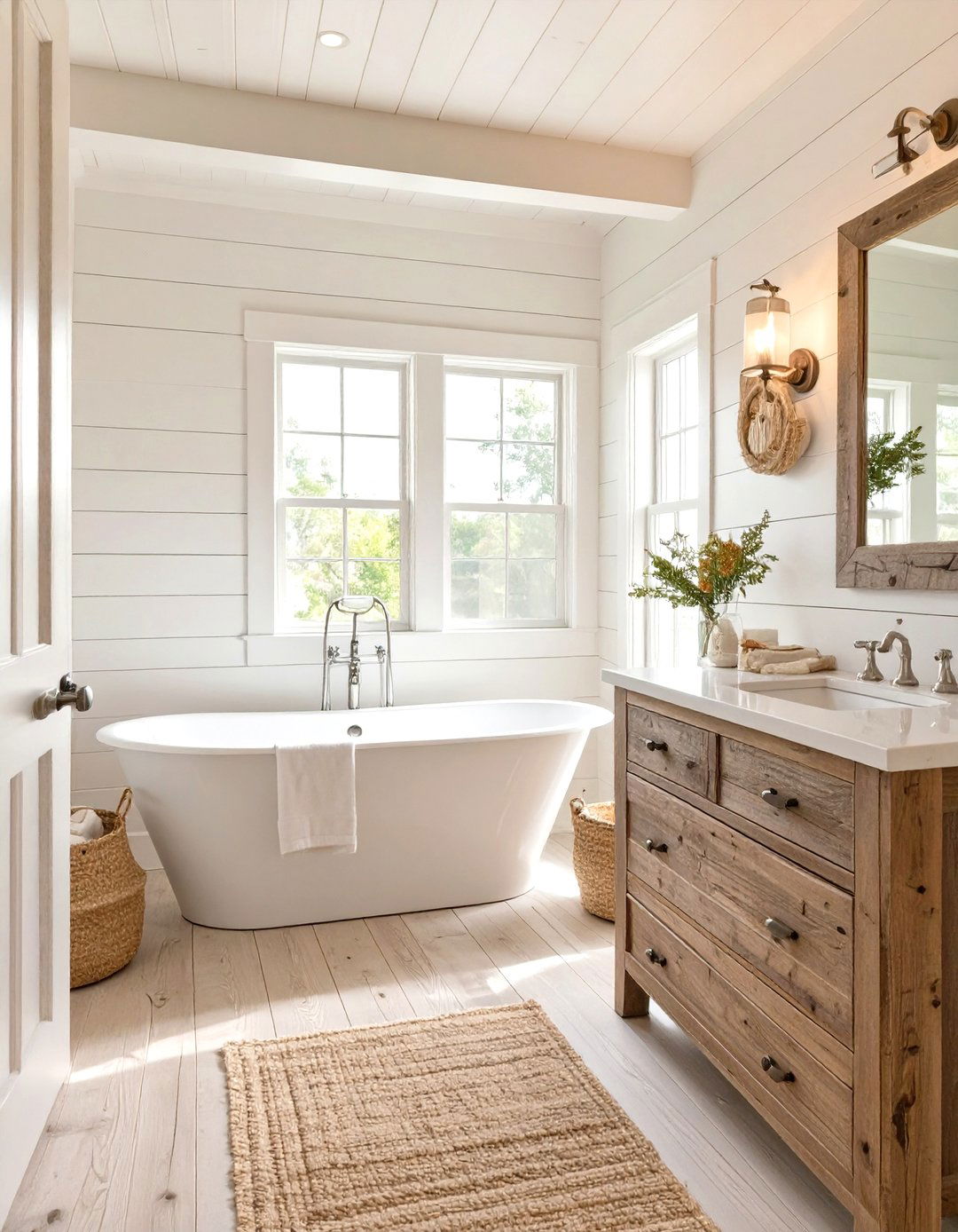 Coastal Farmhouse Bathroom Retreat - 30 interior design help ideas