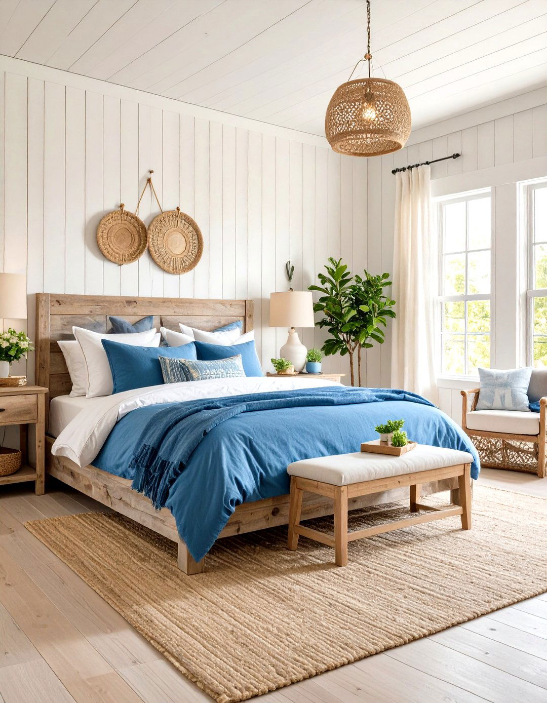 Coastal Farmhouse Bedroom Escape - 30 interior design bedroom ideas