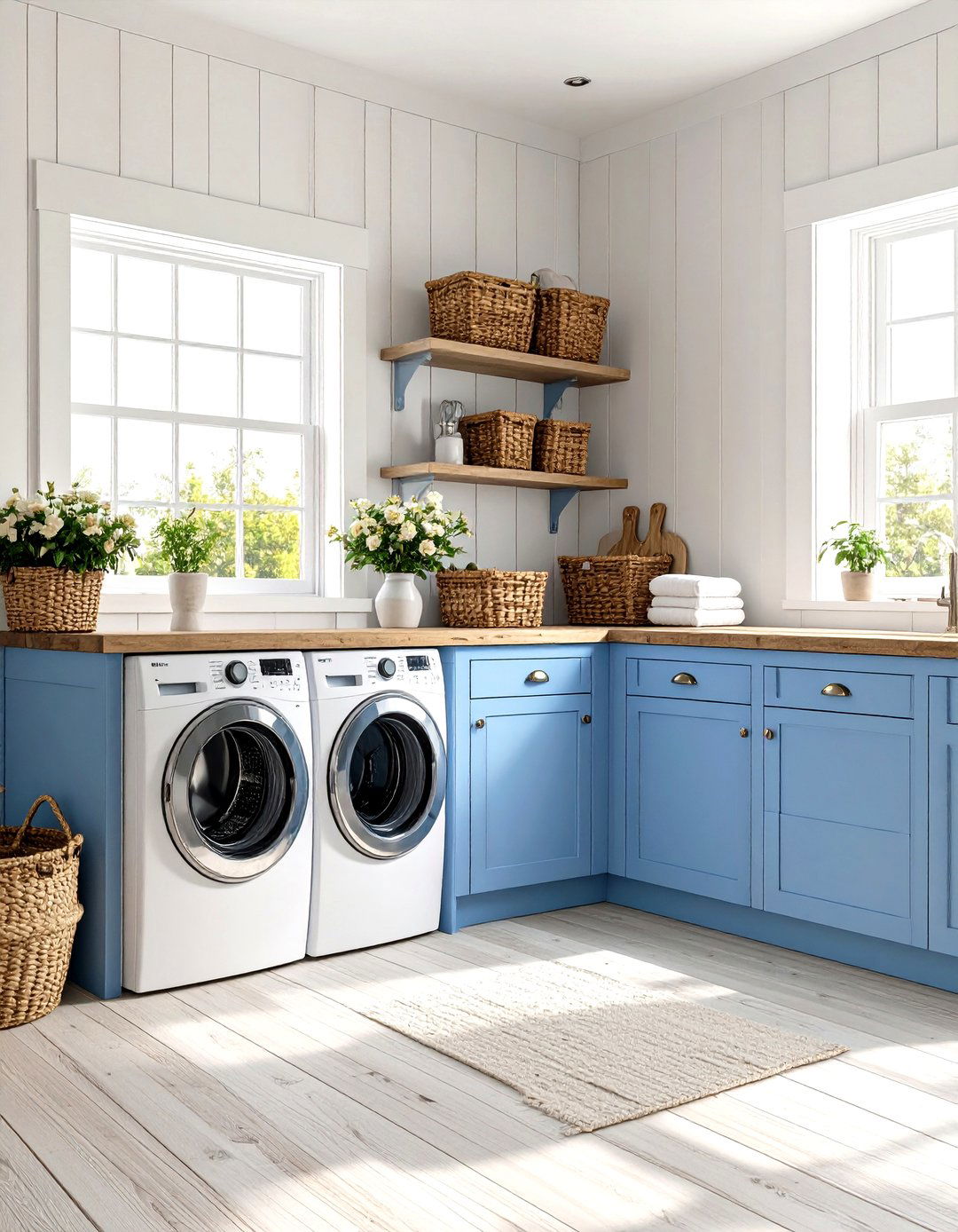 Coastal Farmhouse Laundry Room - 30 farmhouse laundry room ideas