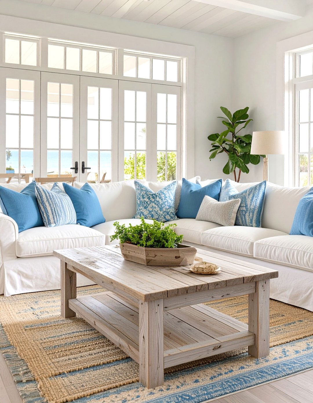 Coastal Farmhouse Living Area - 30 home design furniture ideas