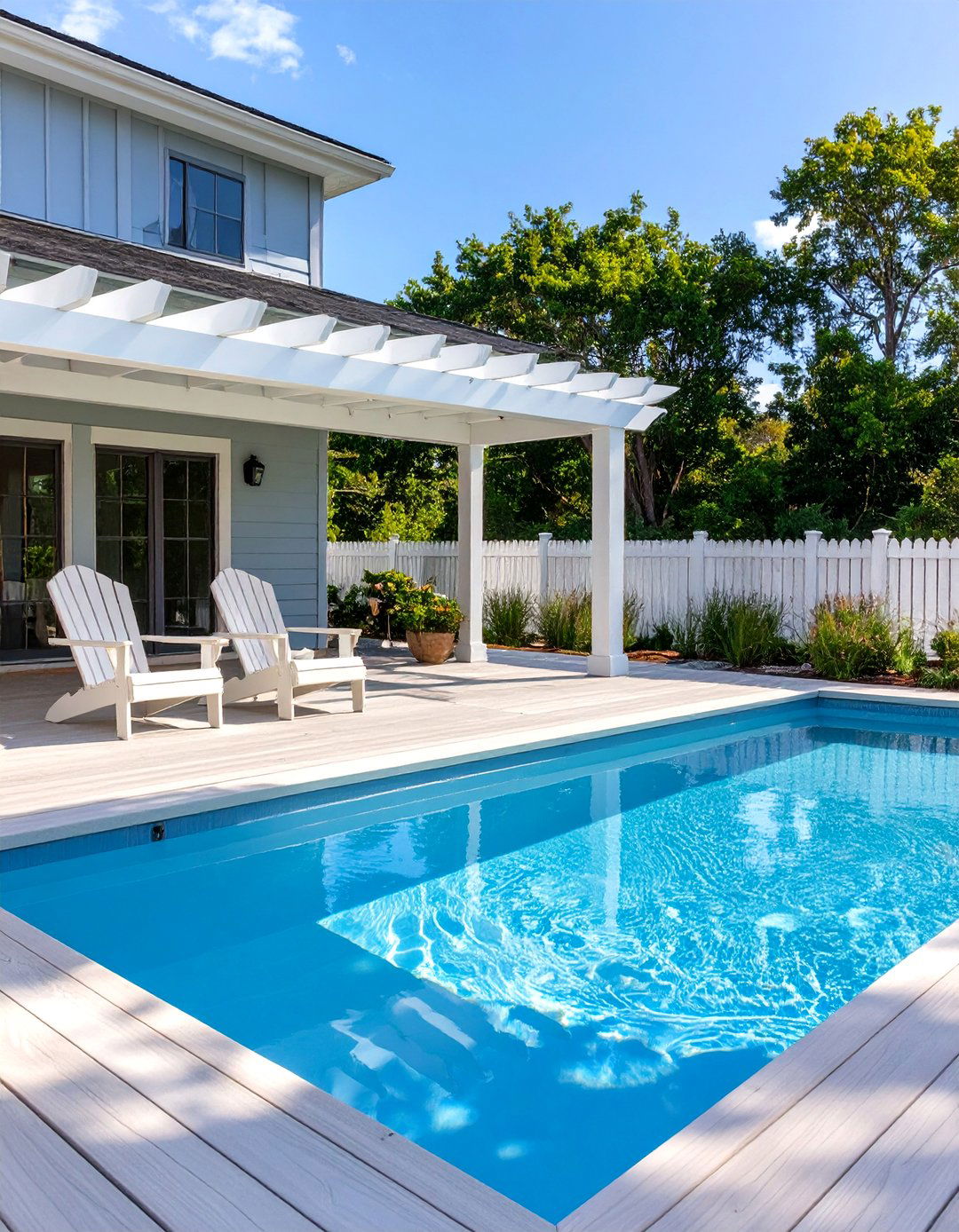 Coastal Farmhouse Pool Landscaping - 30 ai pool landscaping ideas