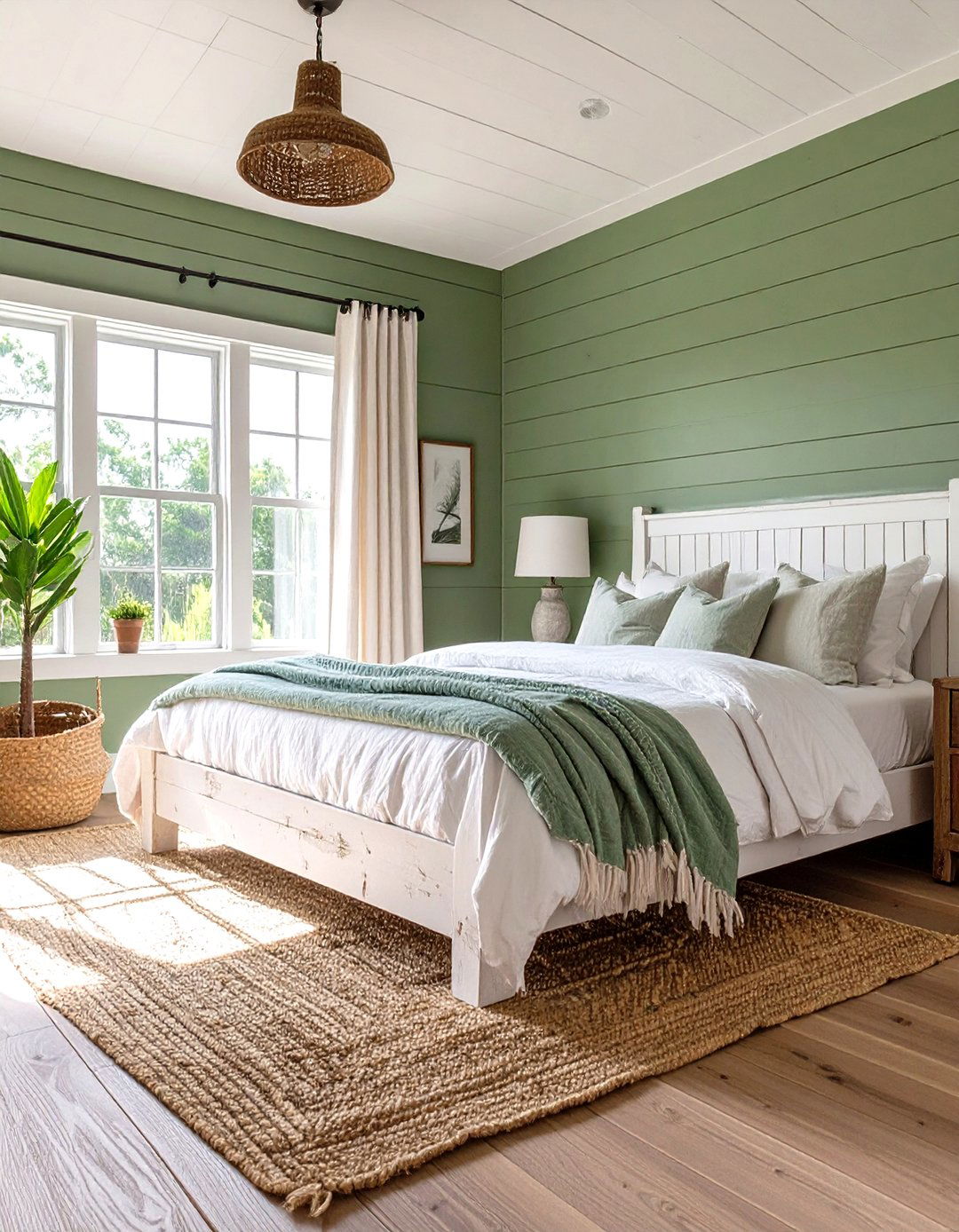 Coastal Farmhouse Sage Green Bedroom - 30 modern sage green bedroom ideas