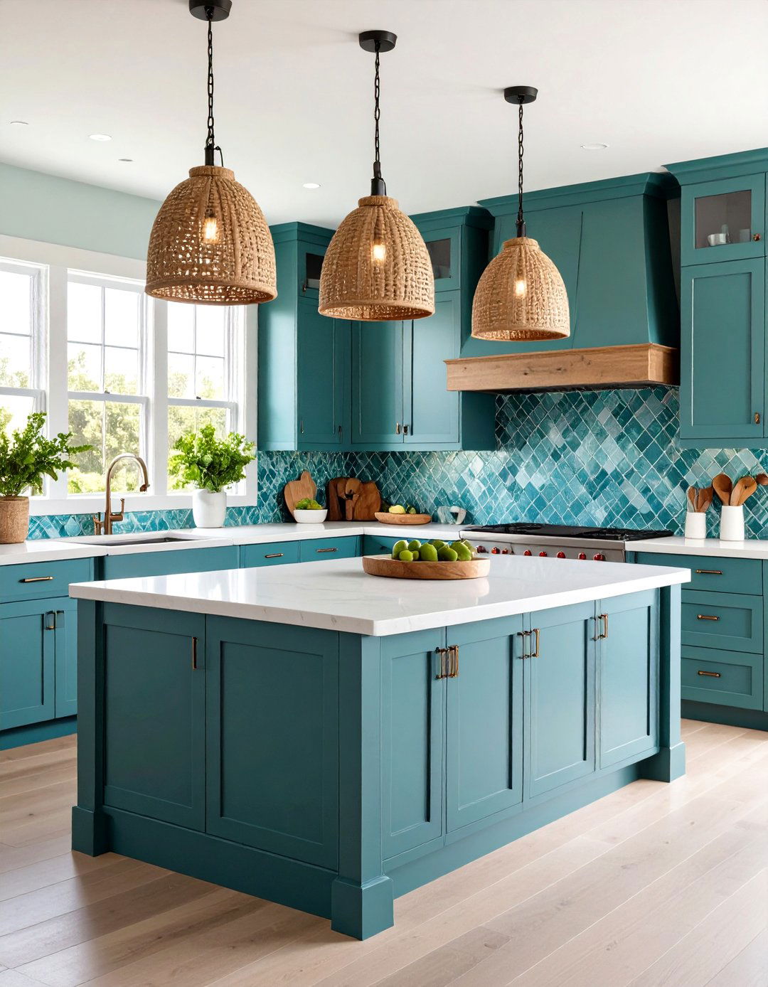 Coastal Glass Mosaic Kitchen - 30 kitchen backsplash tile ideas