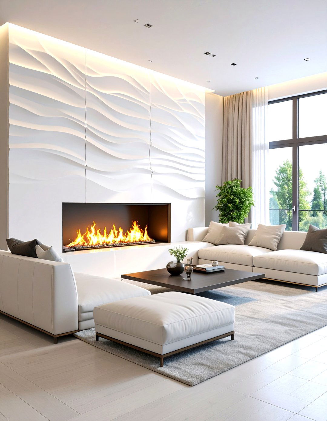 Coastal Inspired Beadboard Wall - 30 fireplace accent wall ideas