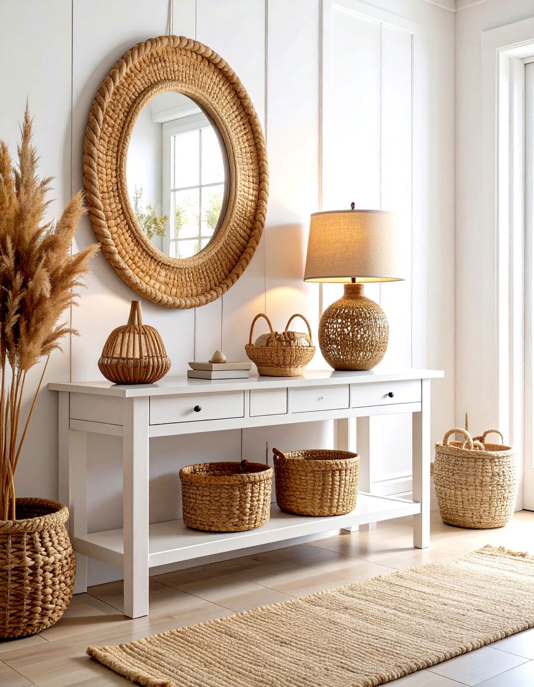 Coastal Inspired Console Table - 30 entryway console table decor ideas