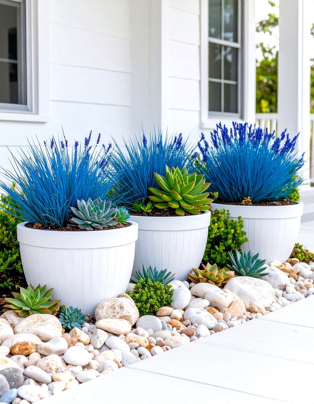 Coastal Inspired Dune Garden - 30 front yard container garden ideas