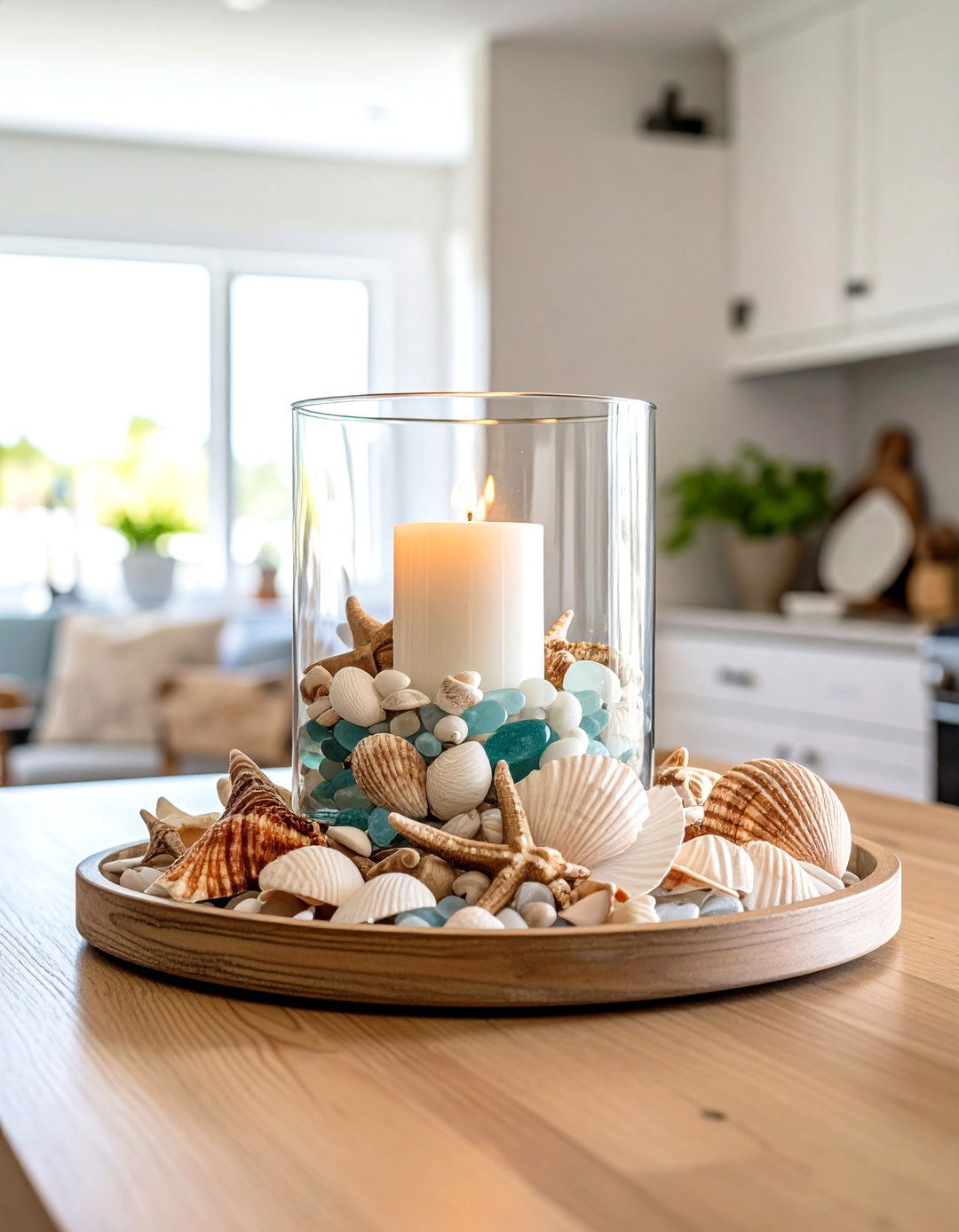 Coastal Inspired Kitchen Table Arrangement - 30 kitchen table centerpiece ideas