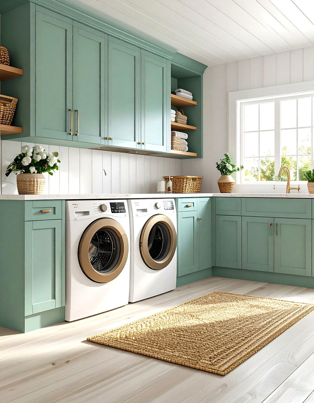 Coastal Inspired Laundry Room Retreat - 30 laundry room inspo ideas