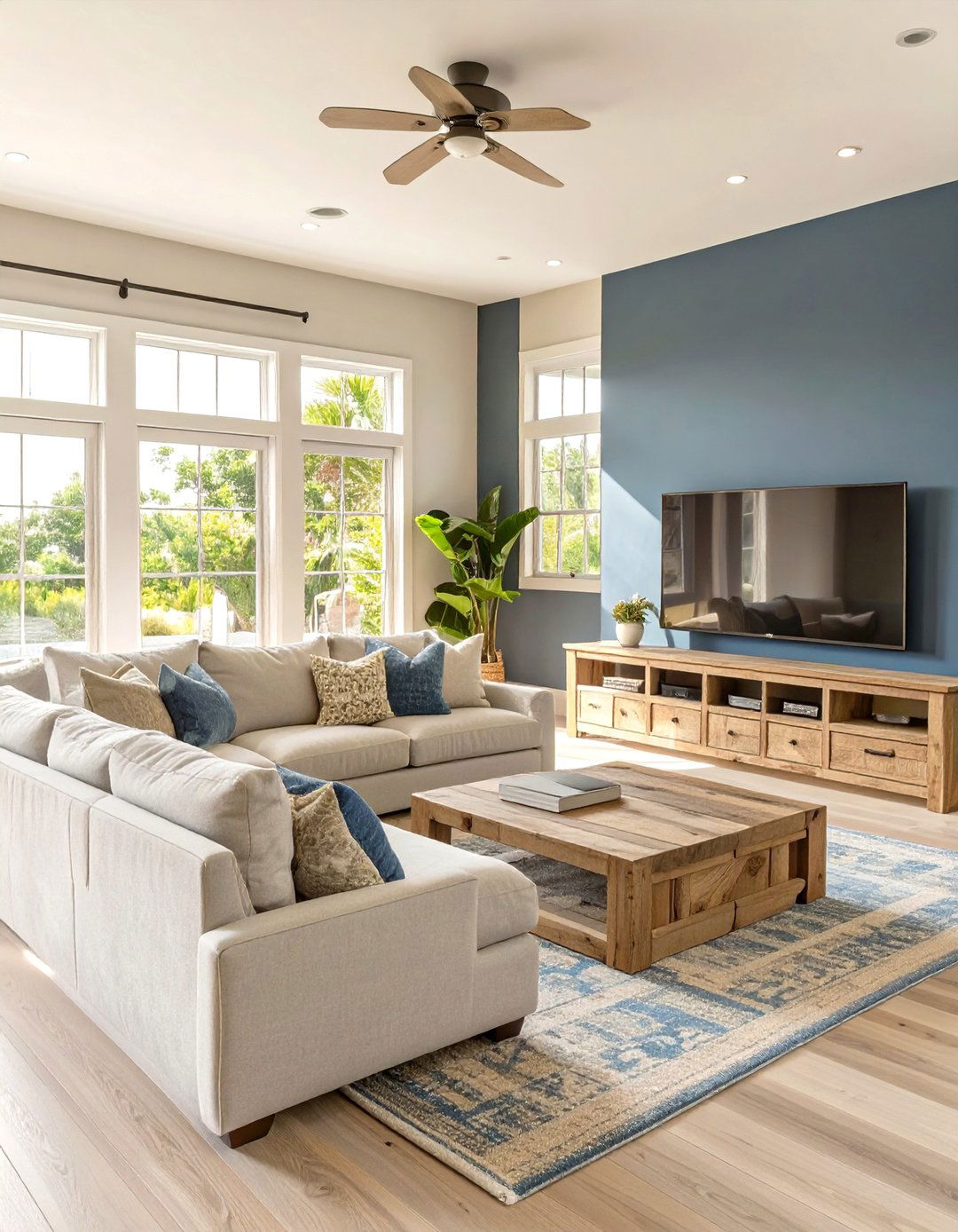 Coastal Inspired Media Room - 30 modern coastal interior design ideas