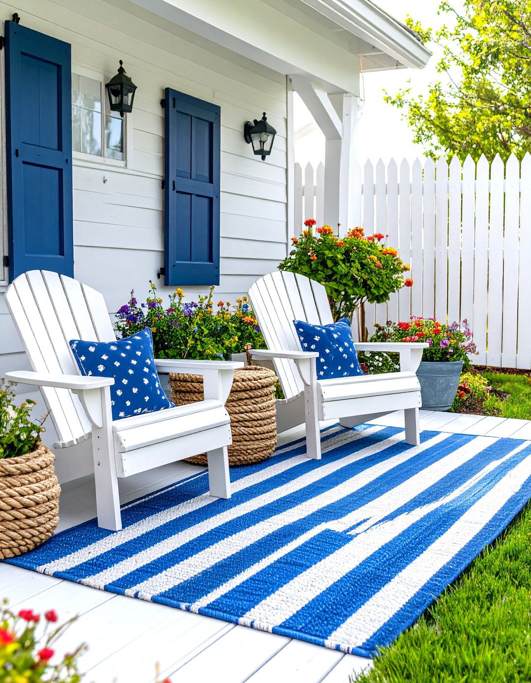Coastal Inspired Patio Deck - 30 inexpensive patio ideas