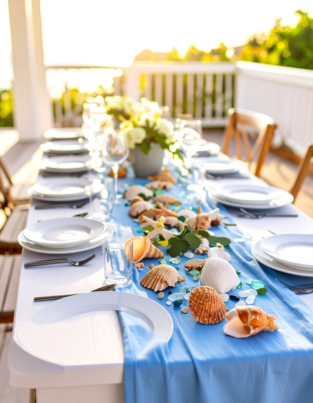 Coastal Inspired Seashell Decor - 30 outdoor table decor ideas