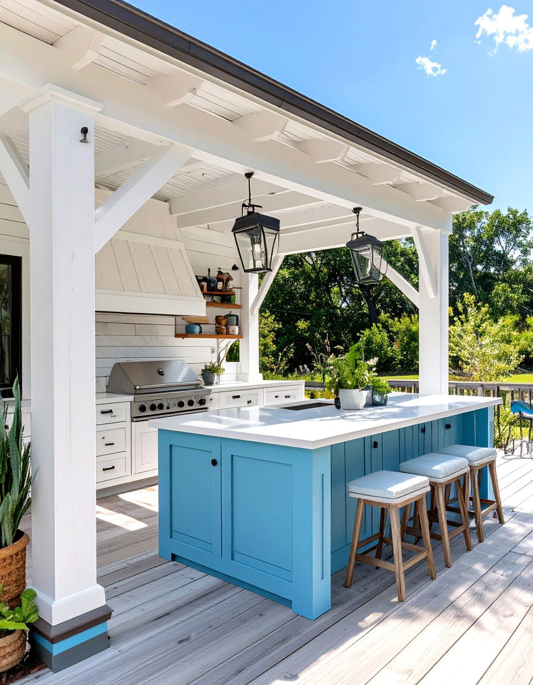 Coastal Inspired Small Covered Outdoor Kitchen - 30 small covered outdoor kitchen ideas