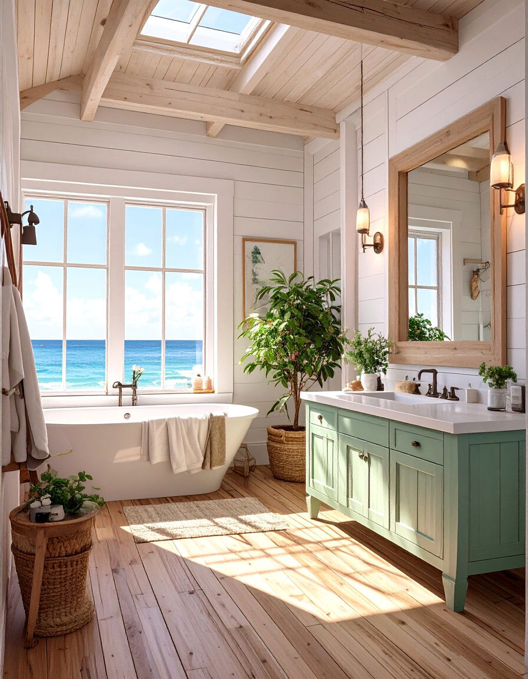 Coastal Inspired Weathered Wood Bathroom Flooring - 30 bathroom flooring ideas