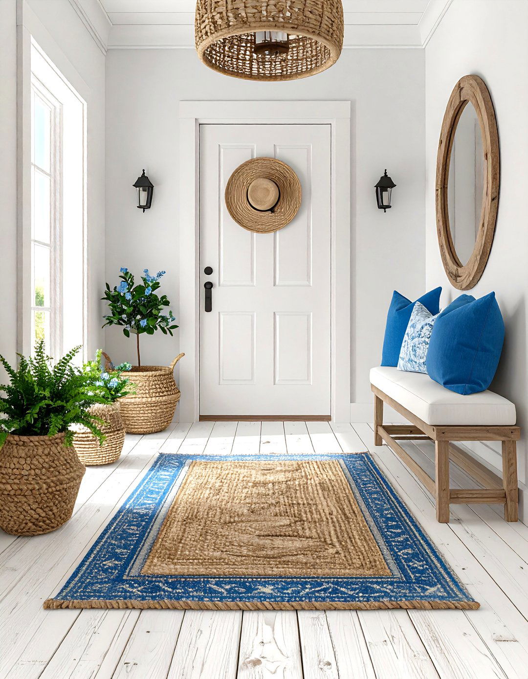 Coastal Inspired Whitewashed Wood Entryway Flooring - 30 entryway flooring ideas