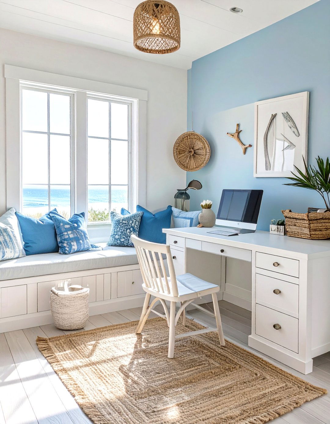 Coastal Inspired Work Nook - 30 modern home office design ideas