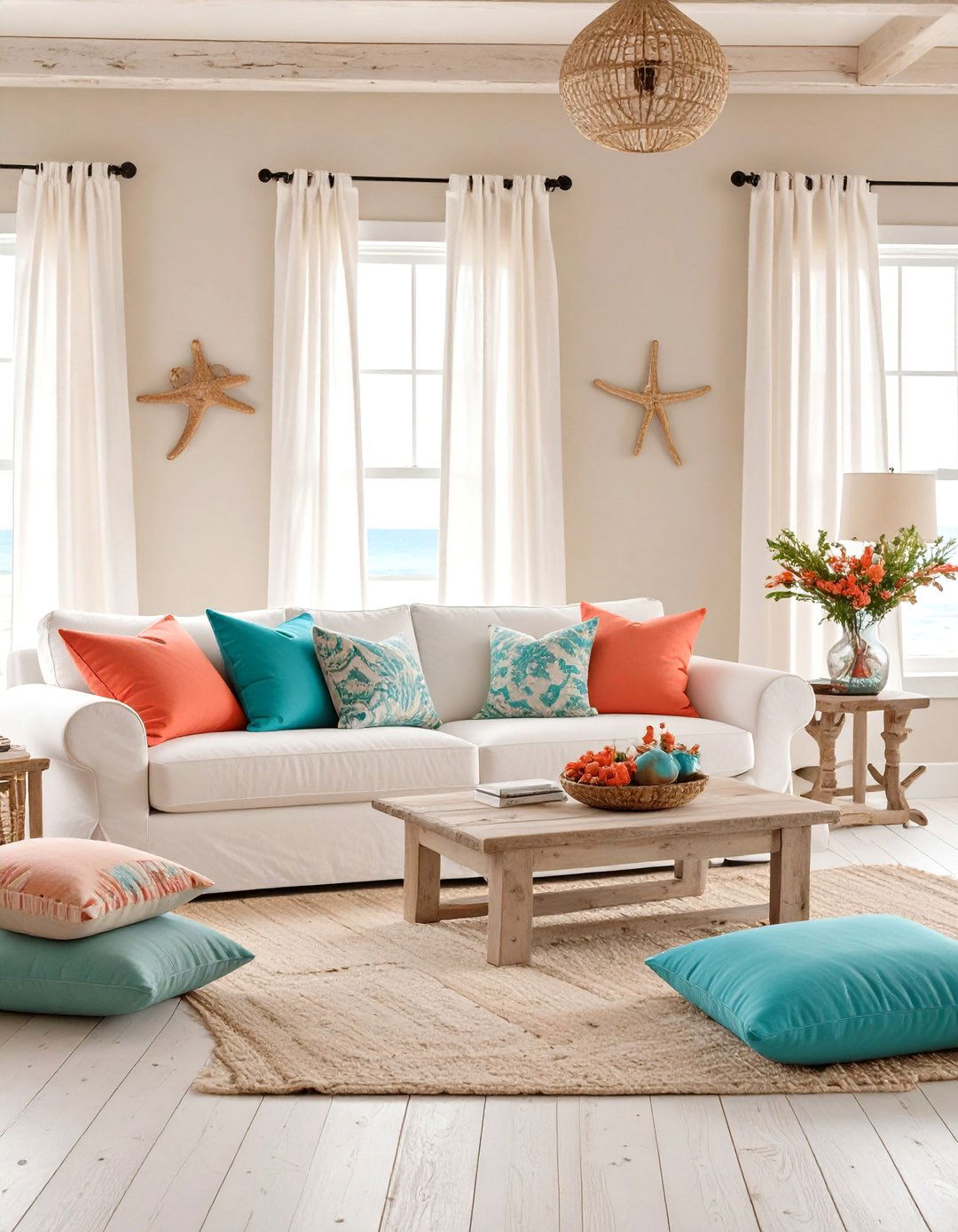 Coastal Living Room Hues - 30 colorful living room ideas