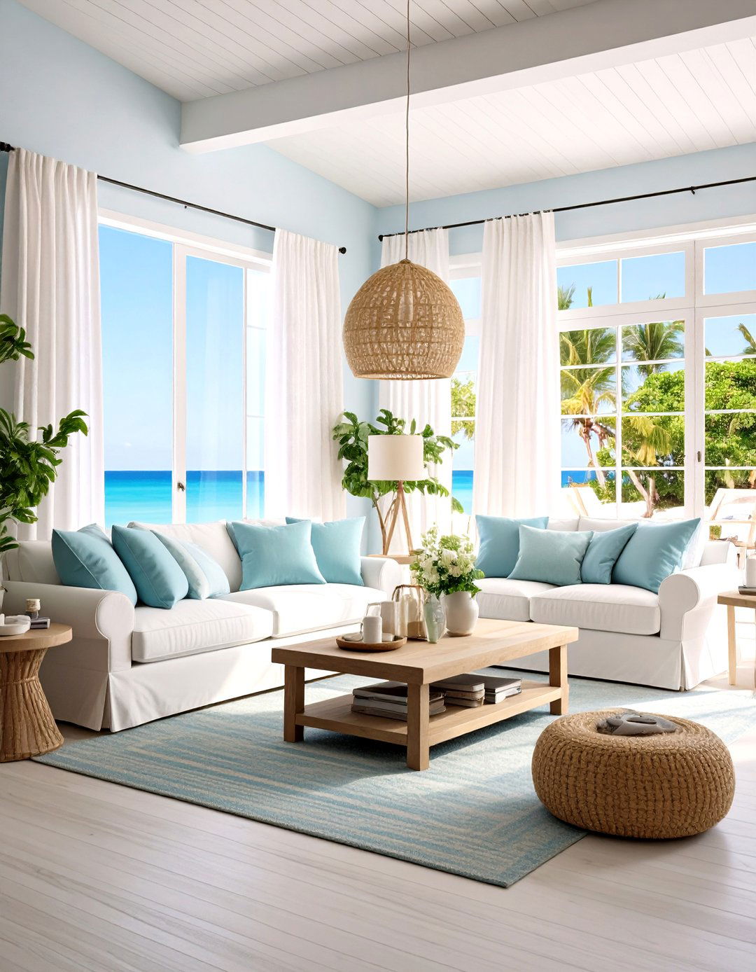 Coastal Living Room with a Light and Airy Feel - 30 popular living room ideas
