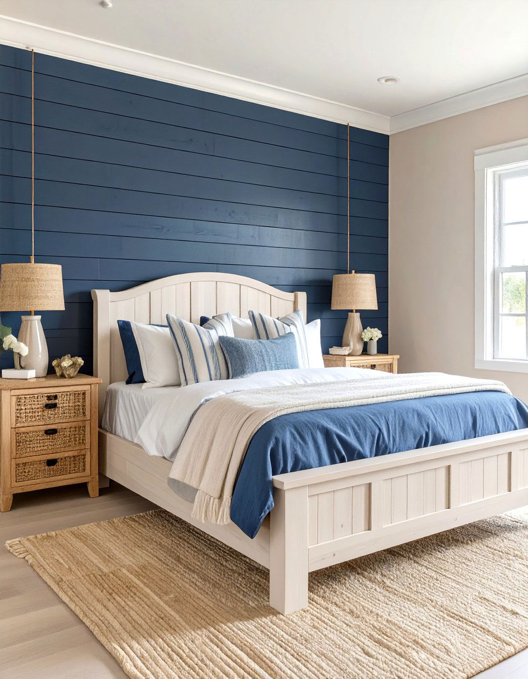 Coastal Navy Blue Bedroom Retreat - 30 modern navy blue bedroom ideas