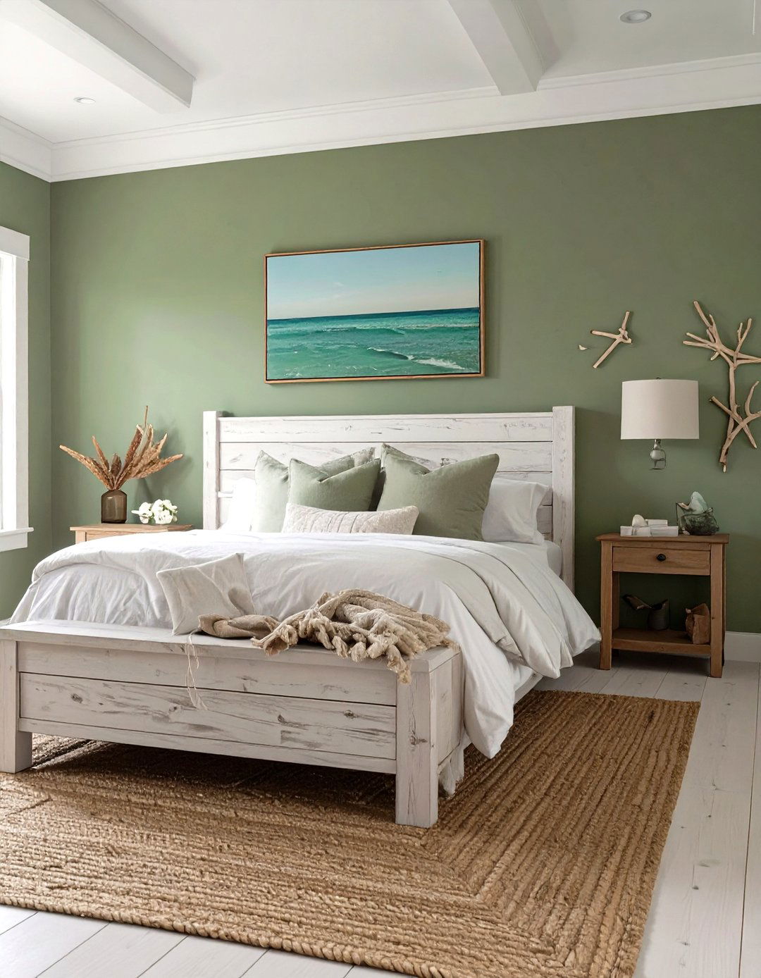 Coastal Olive Green Bedroom Escape - 30 olive green bedroom ideas