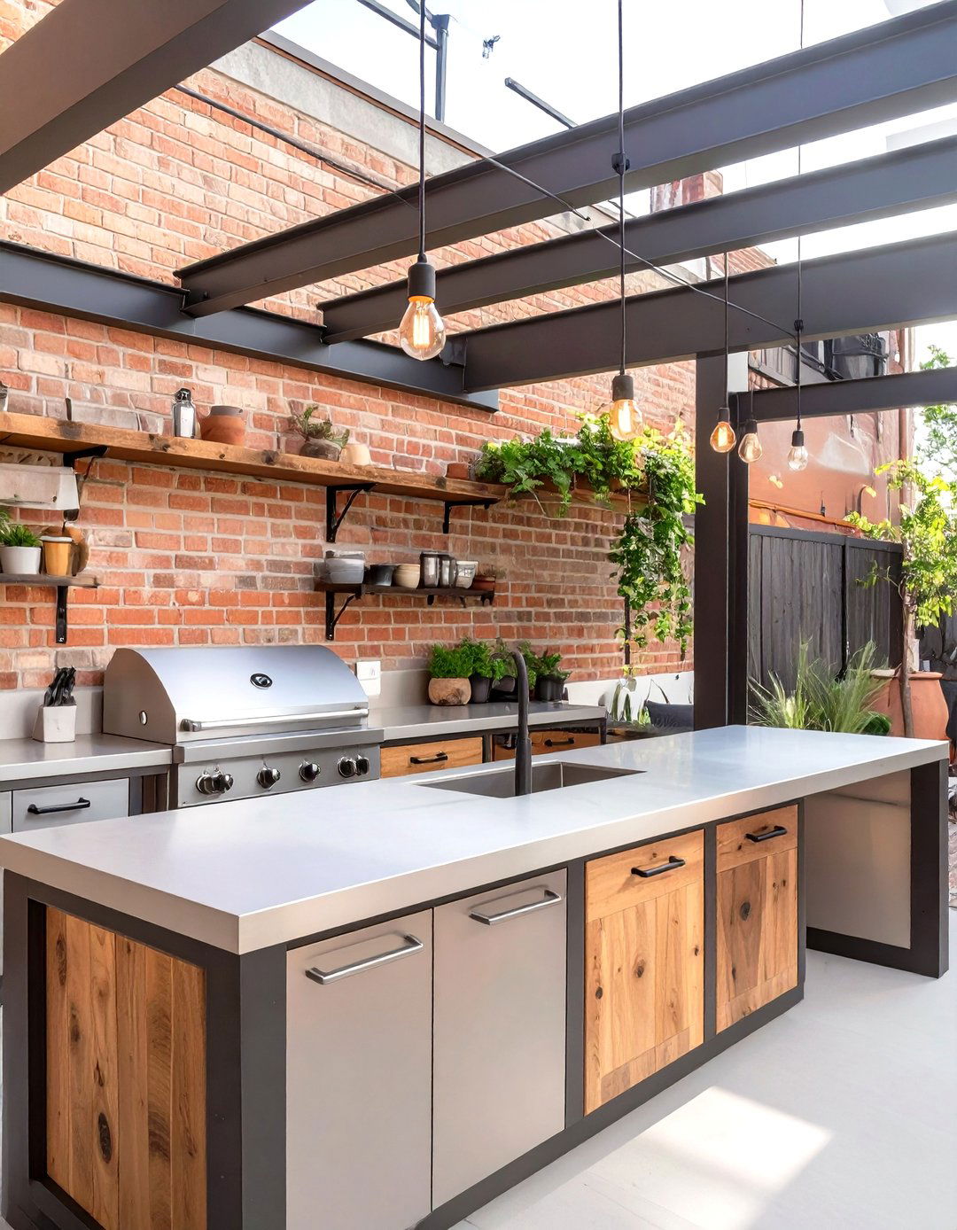 Coastal Outdoor Kitchen with Light Colors - 30 outdoor kitchen designs