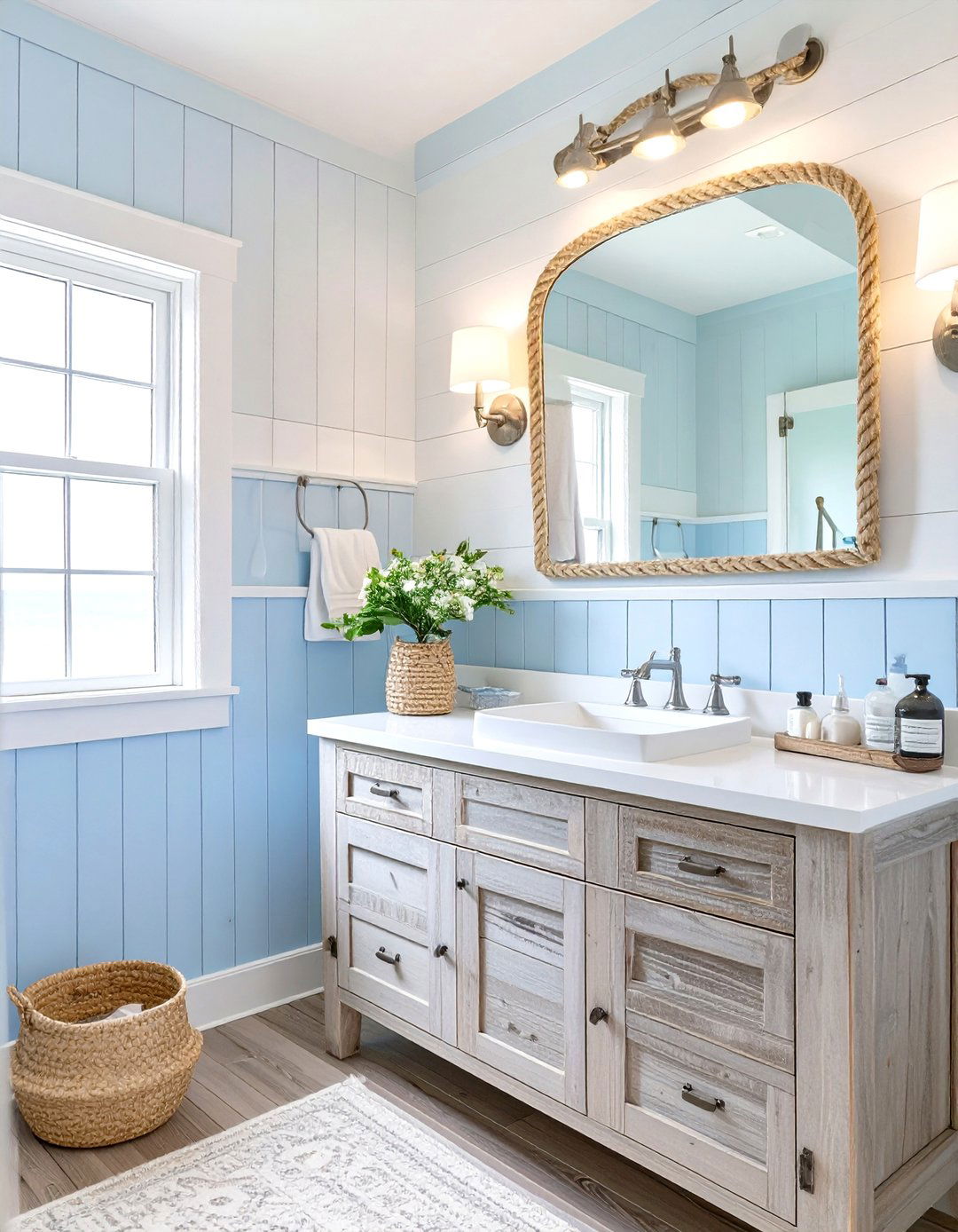 Coastal Retreat Half Bathroom - 30 half bathroom remodel ideas