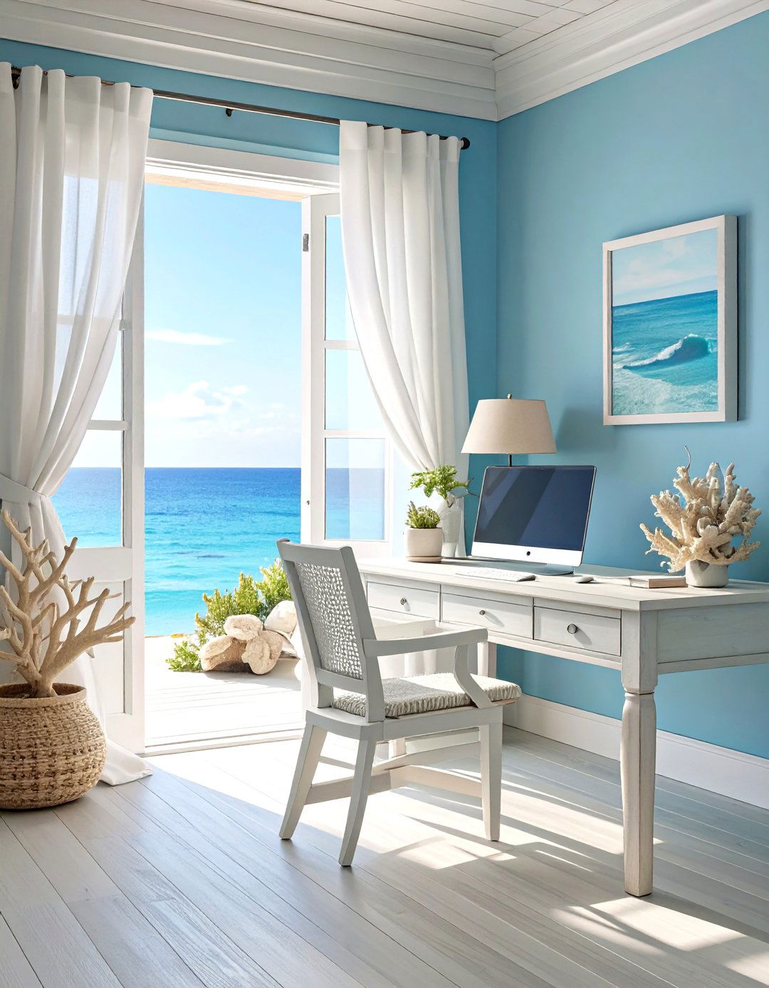 Coastal Retreat Office Room - 30 office room decor ideas