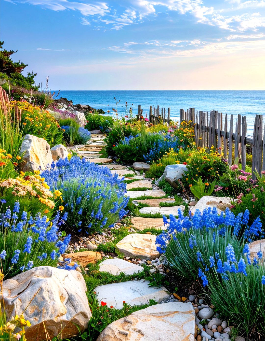Coastal Rock Garden with Ornamental Grasses - 30 rock garden landscaping ideas
