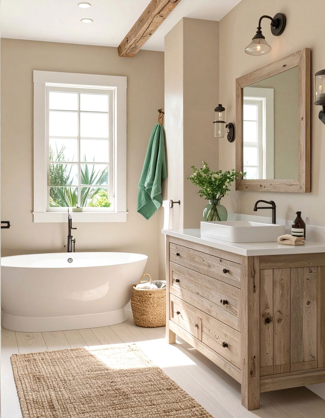 Coastal Sandy Beige Bathroom - 30 bathroom painting ideas
