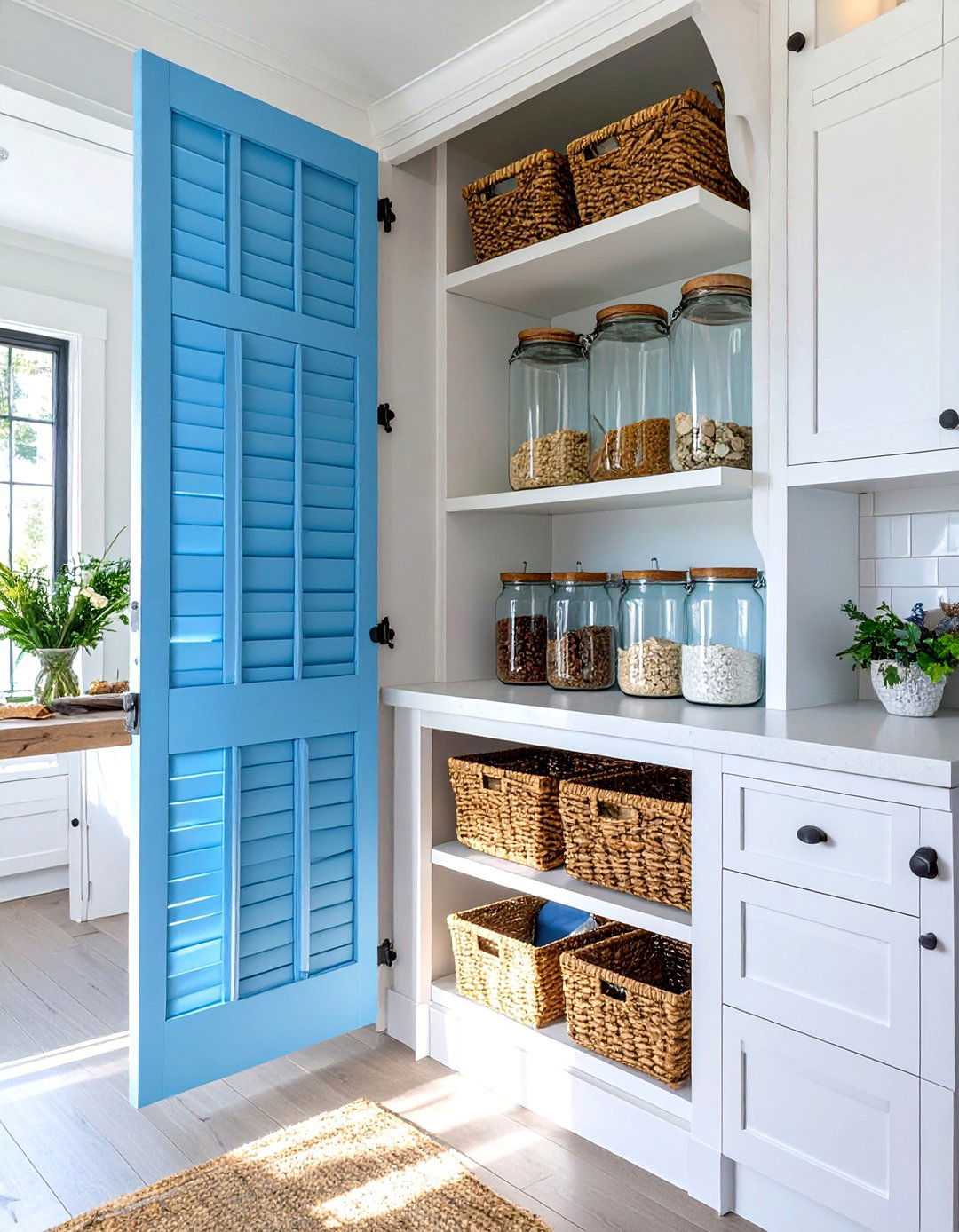 Coastal Style Corner Pantry - 30 corner pantry ideas