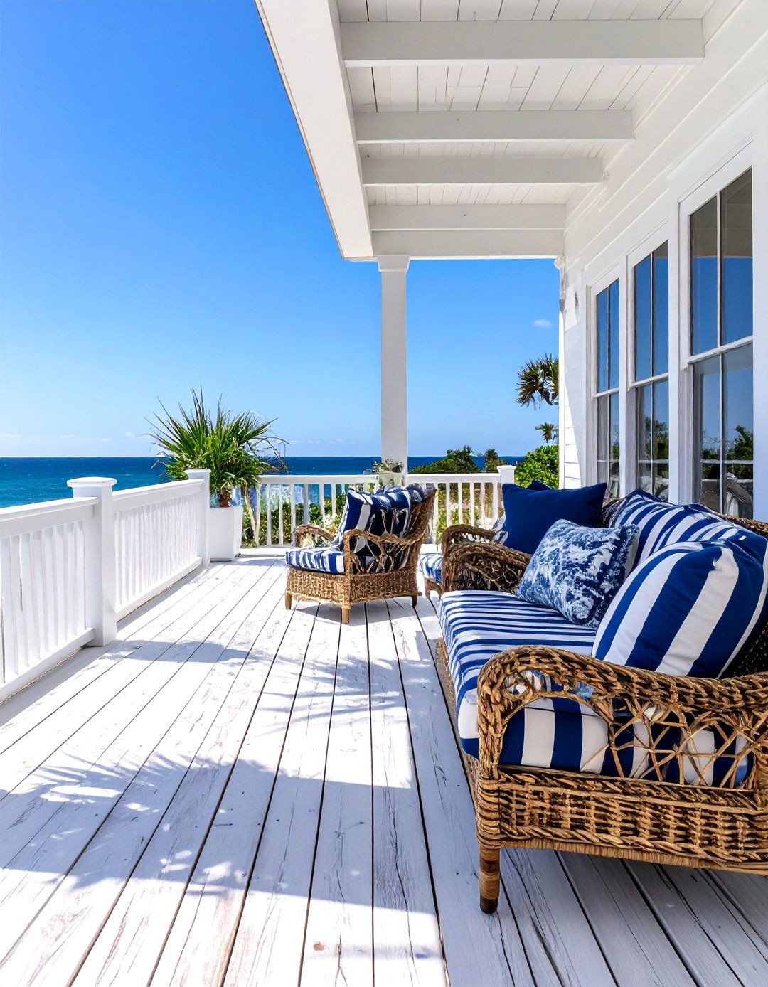 Coastal Style Whitewashed Outdoor Deck - 30 outdoor deck ideas