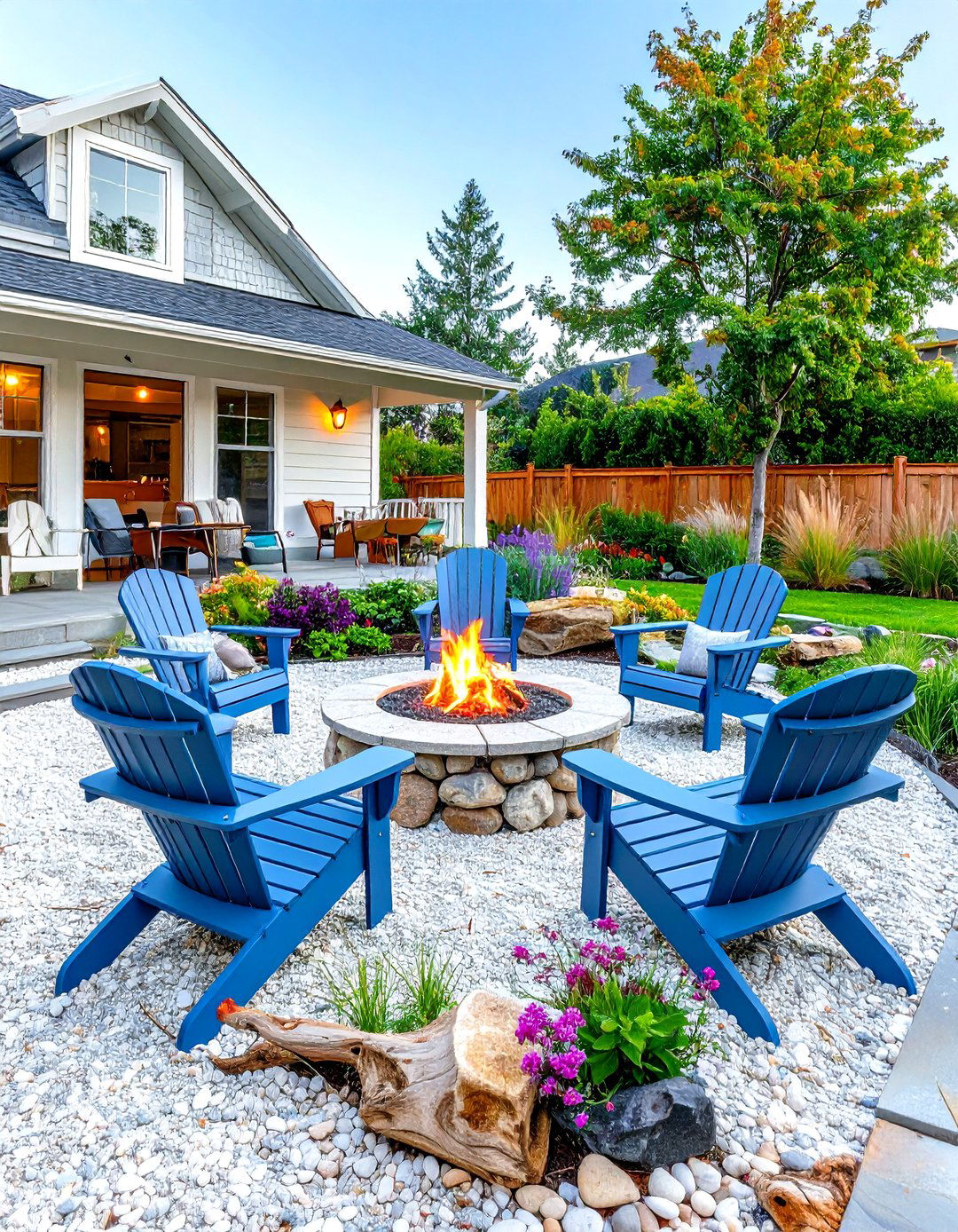 Coastal Themed Gravel Yard - 30 gravel landscaping ideas