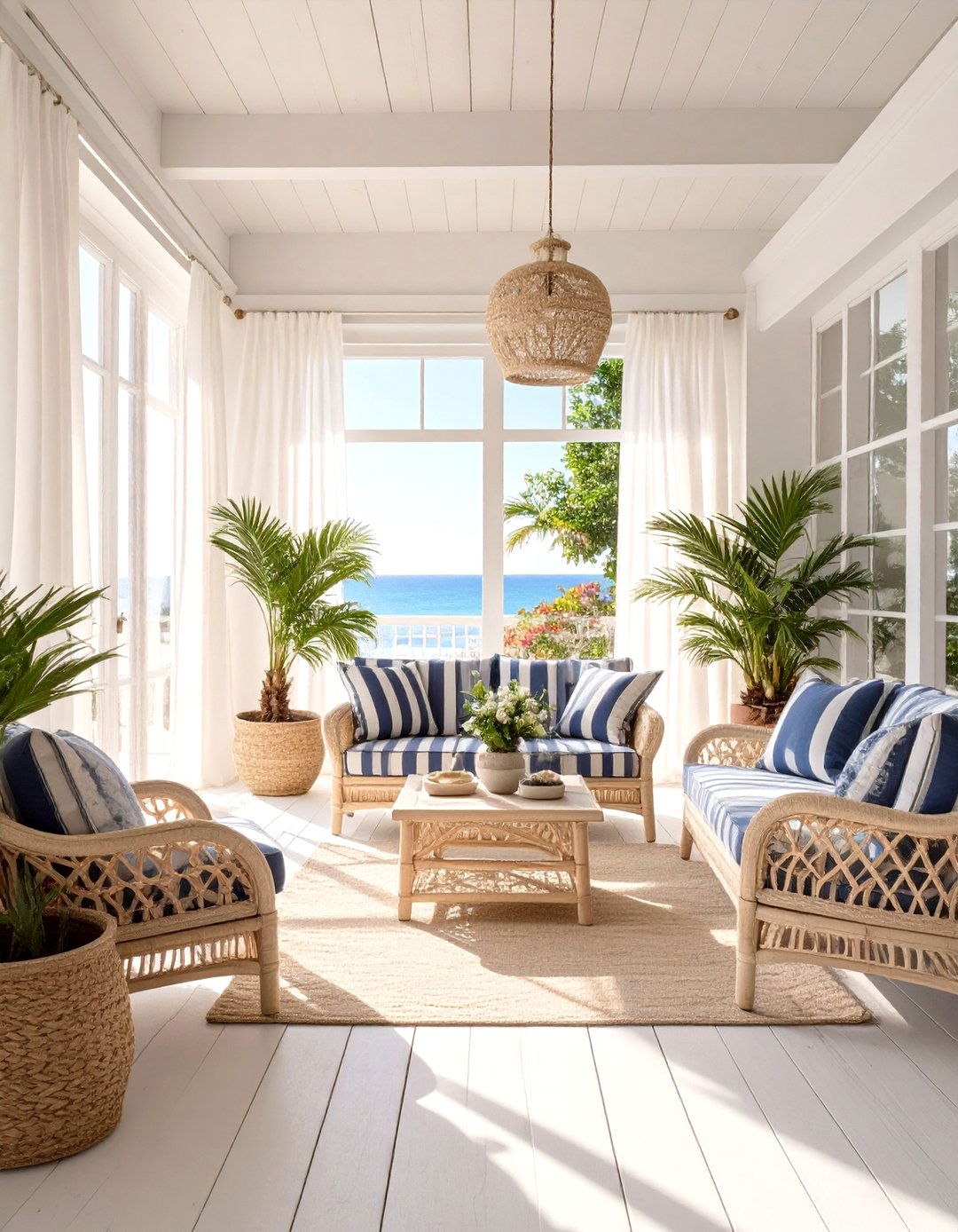 Coastal Themed Sunroom Visualization - 30 free home design software ideas