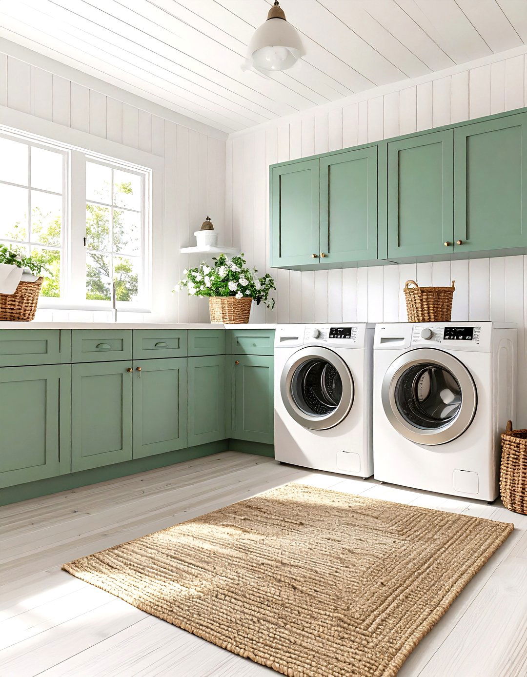 Coastal Vibe Laundry Room - 30 laundry room color ideas
