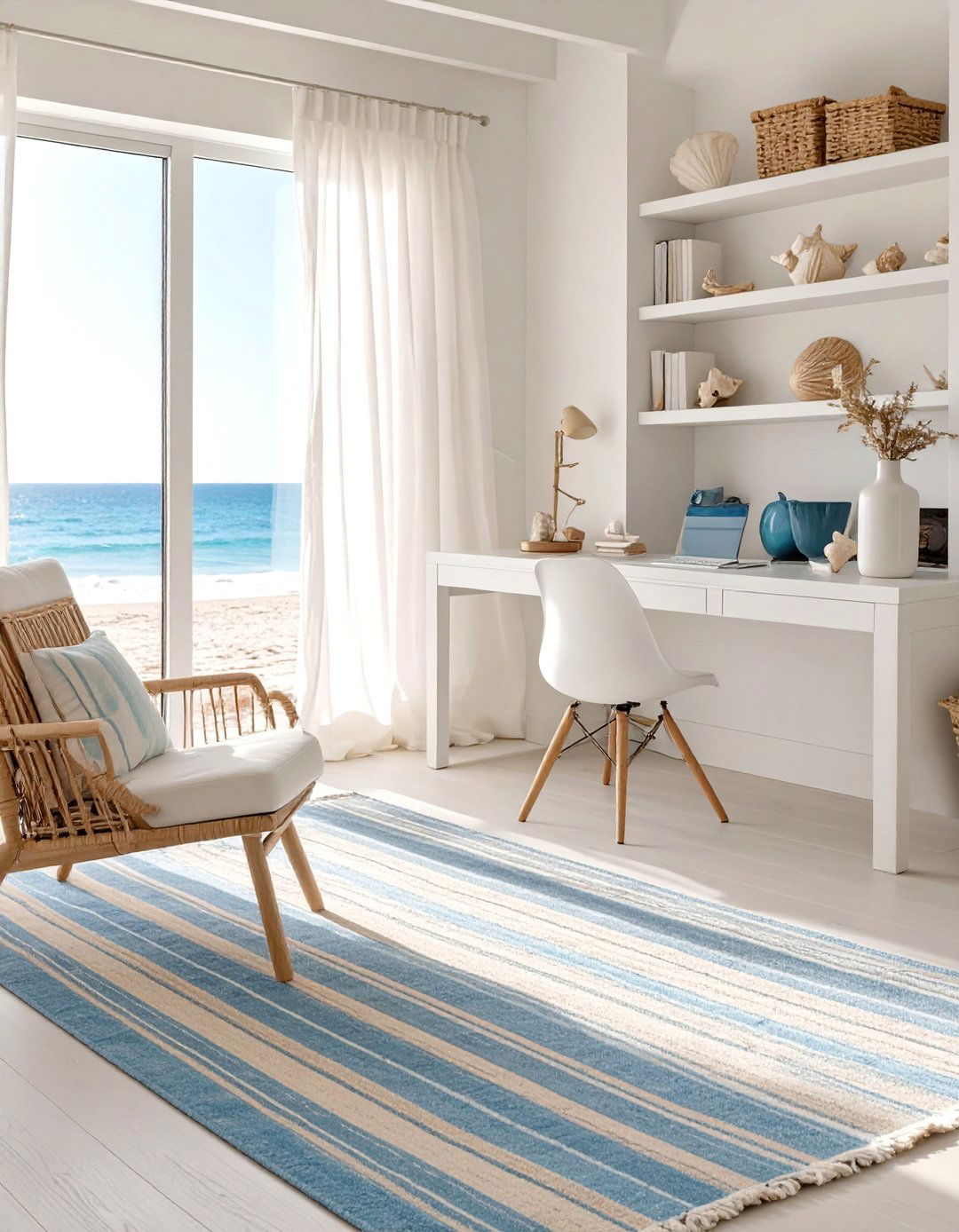 Coastal Vibe Office Rug - 30 office rug ideas
