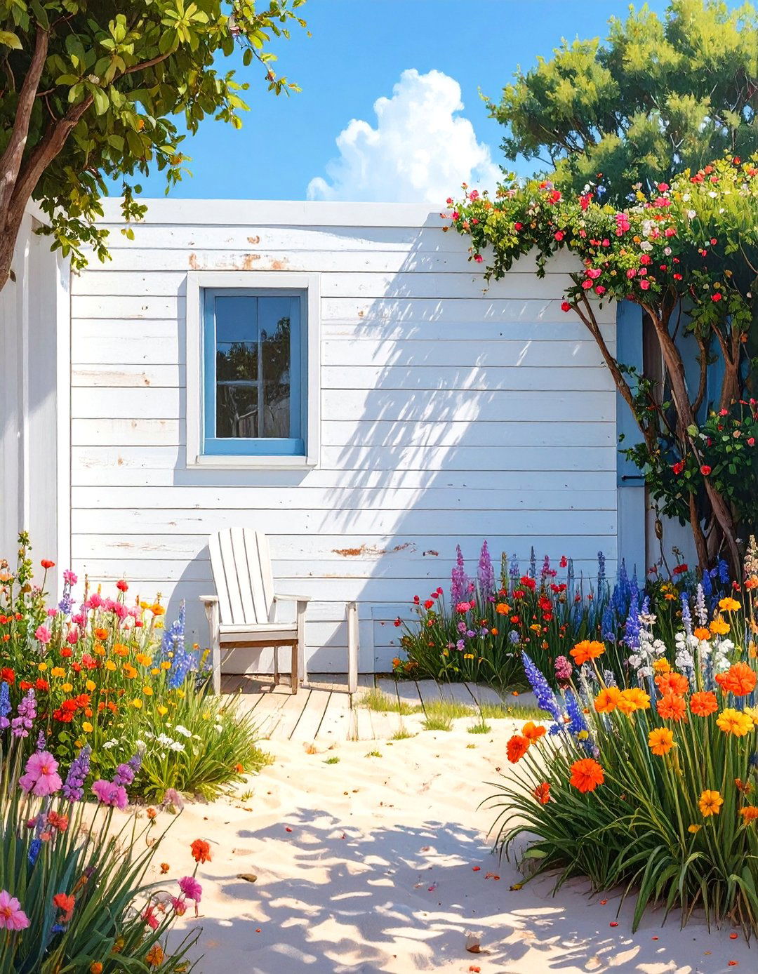 Coastal Vibe Whitewashed Wood Wall - 30 backyard wall ideas