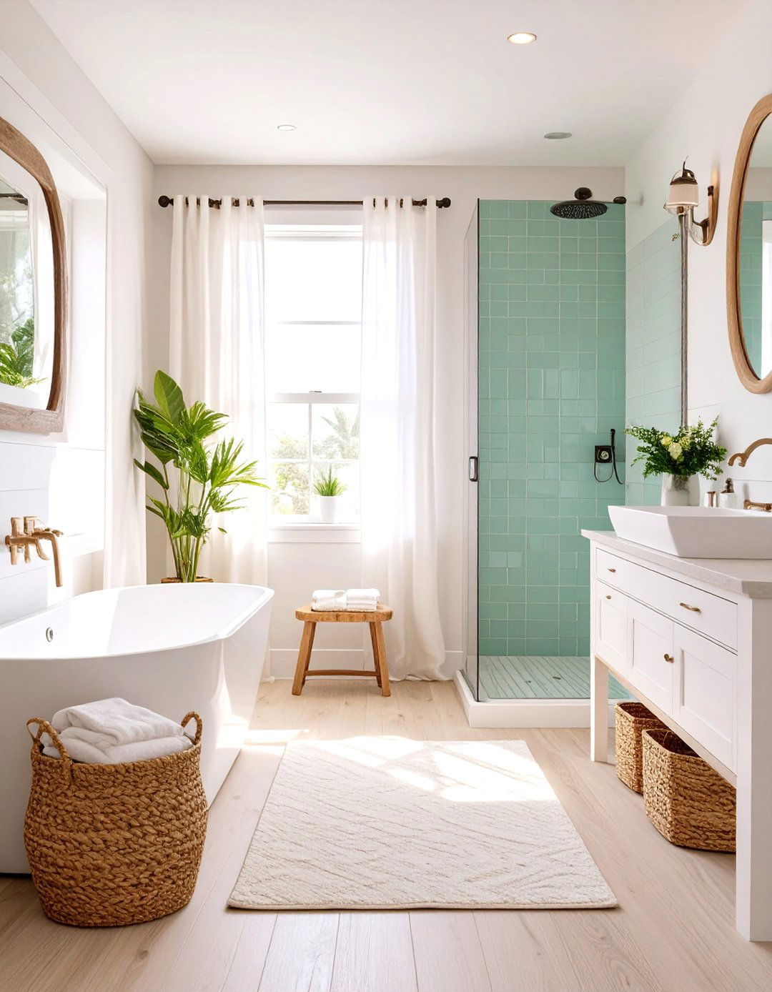 Coastal White Bathroom Retreat - 30 modern white bathroom ideas