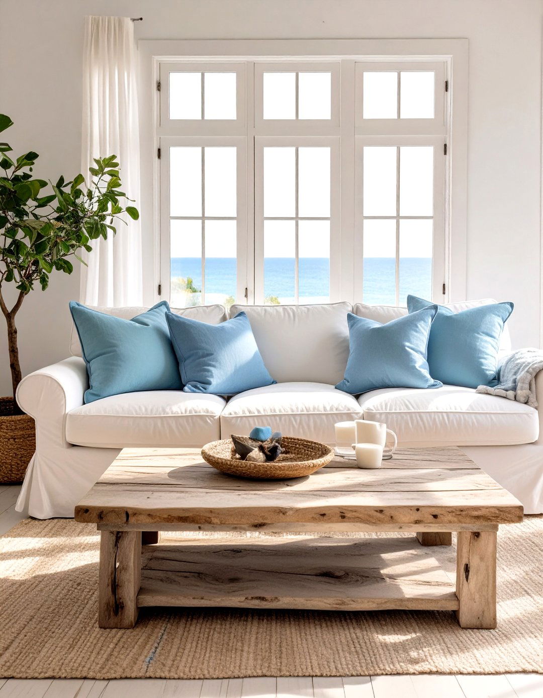 Coastal White Living Room - 30 white living room ideas