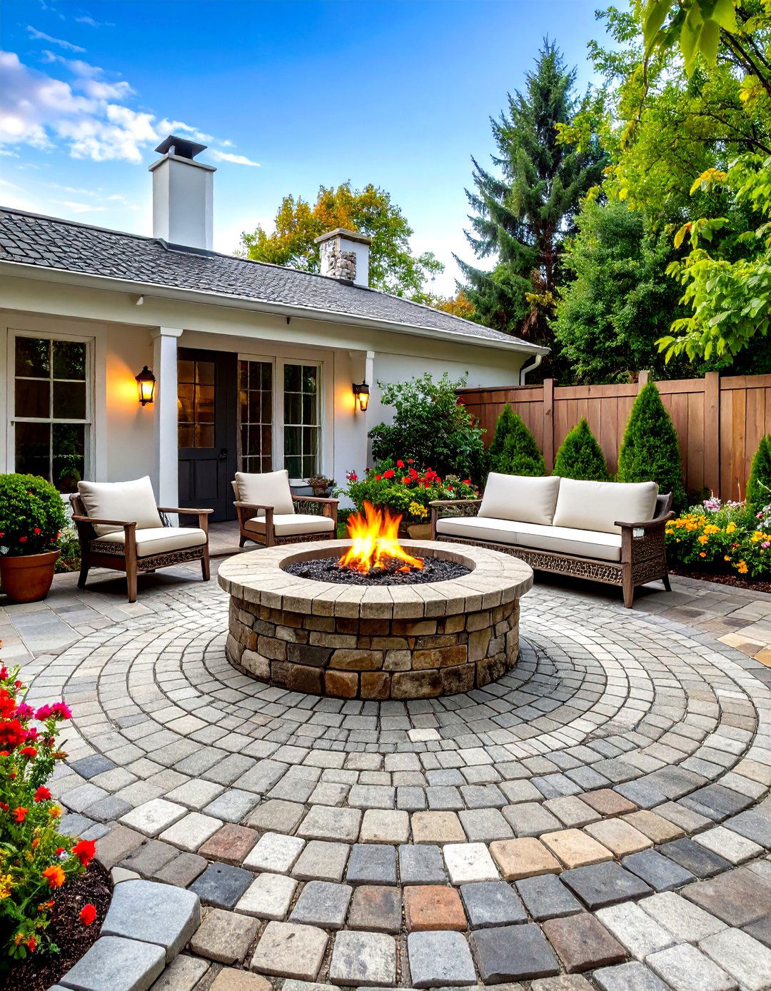Cobblestone Patio Tile Effect - 30 patio tile ideas