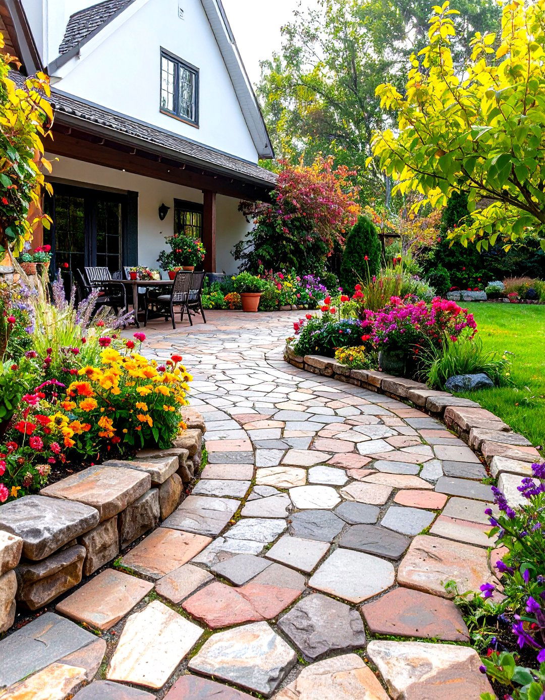 Cobblestone Paver Patio Border - 30 patio border ideas