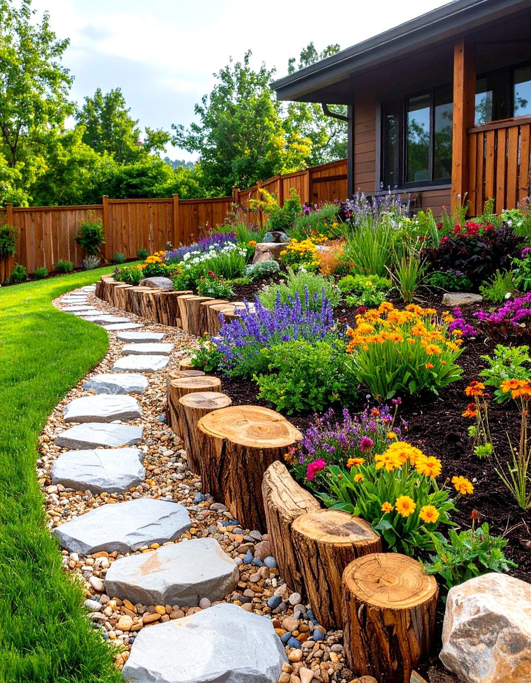 Coconut Coir Log Border - 30 landscape border ideas